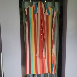 Spense Button-Up Striped Dress